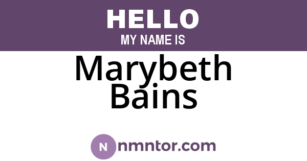 Marybeth Bains