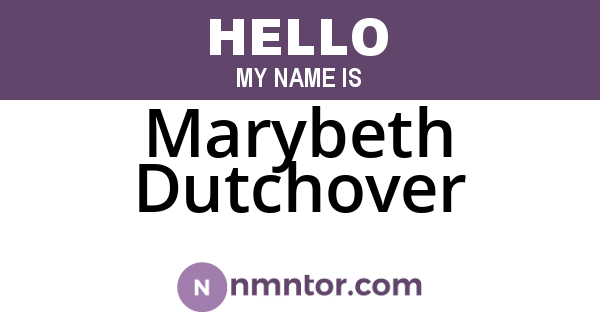 Marybeth Dutchover