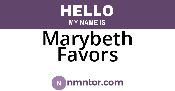 Marybeth Favors