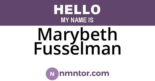 Marybeth Fusselman