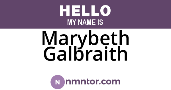 Marybeth Galbraith