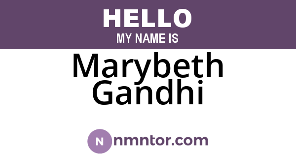 Marybeth Gandhi