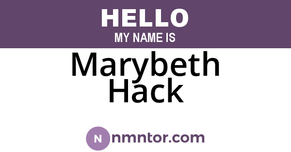 Marybeth Hack