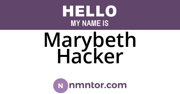 Marybeth Hacker