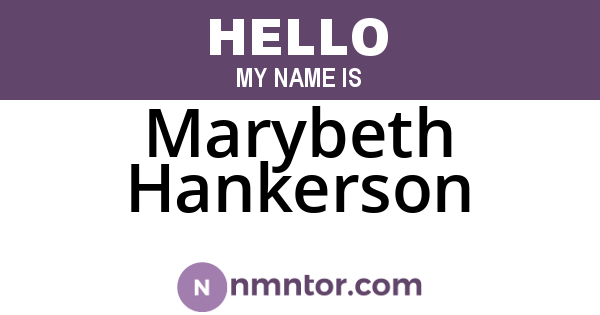 Marybeth Hankerson