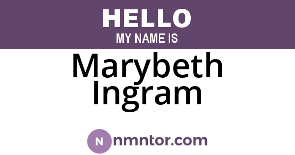 Marybeth Ingram