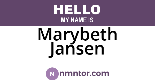 Marybeth Jansen