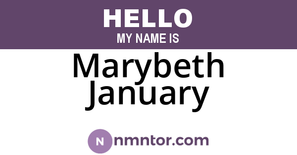 Marybeth January