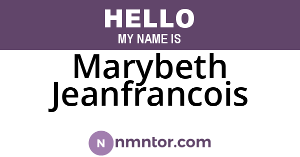 Marybeth Jeanfrancois