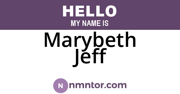 Marybeth Jeff