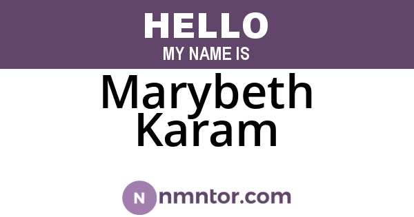 Marybeth Karam