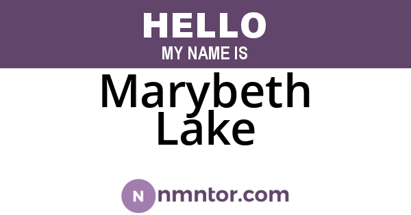 Marybeth Lake