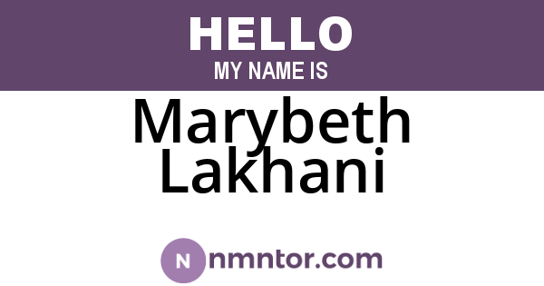 Marybeth Lakhani