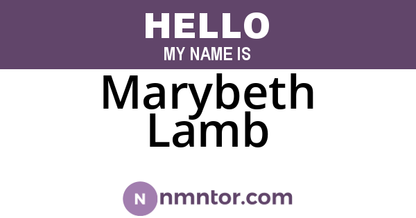 Marybeth Lamb