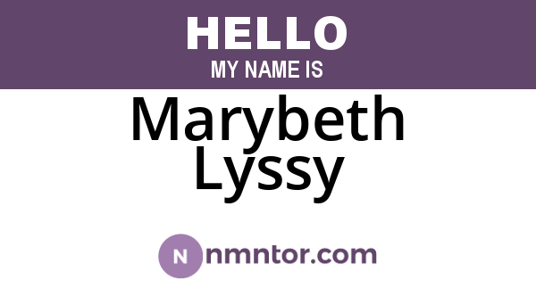 Marybeth Lyssy