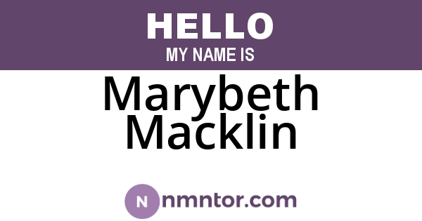 Marybeth Macklin