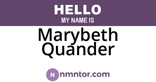 Marybeth Quander