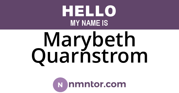 Marybeth Quarnstrom