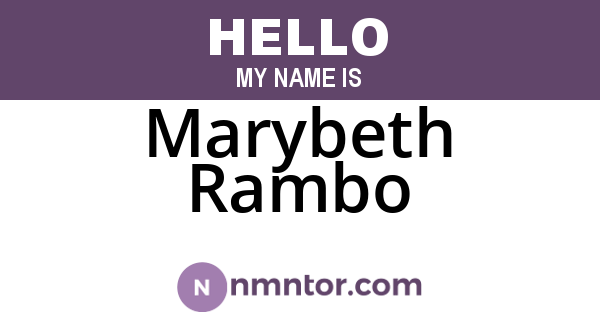 Marybeth Rambo