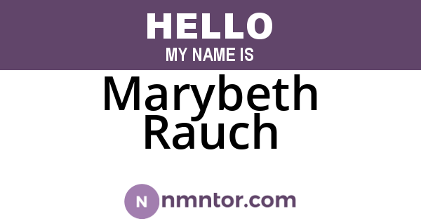Marybeth Rauch