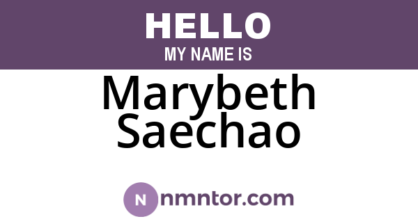 Marybeth Saechao