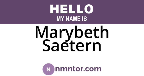 Marybeth Saetern