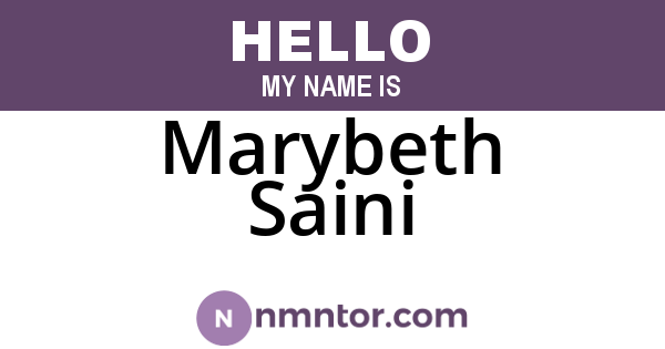 Marybeth Saini