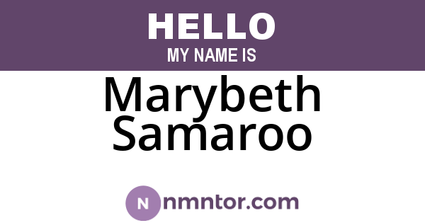 Marybeth Samaroo