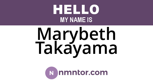 Marybeth Takayama