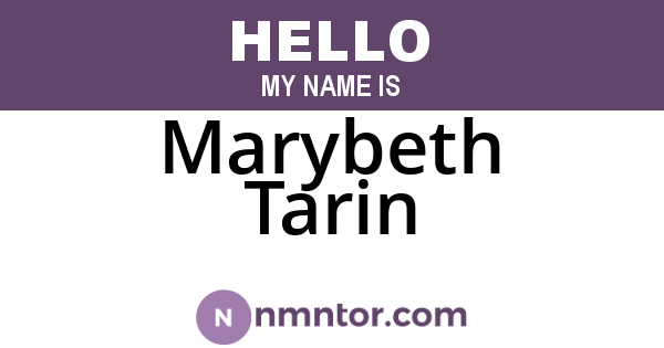 Marybeth Tarin