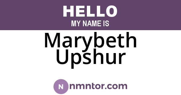 Marybeth Upshur
