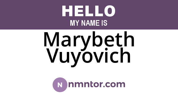 Marybeth Vuyovich