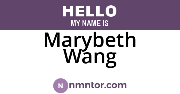 Marybeth Wang