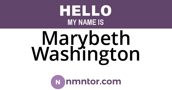Marybeth Washington