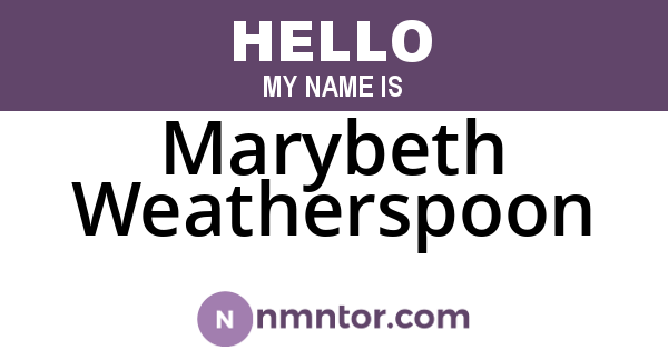 Marybeth Weatherspoon