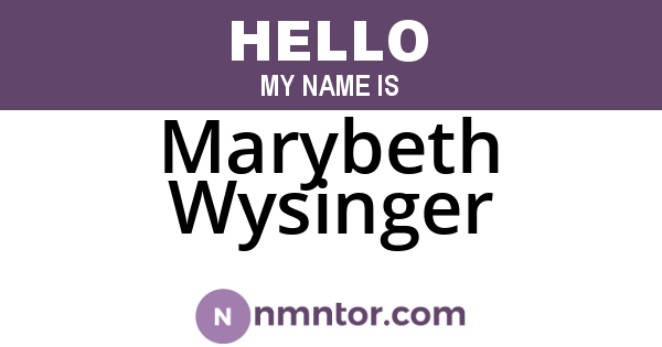 Marybeth Wysinger