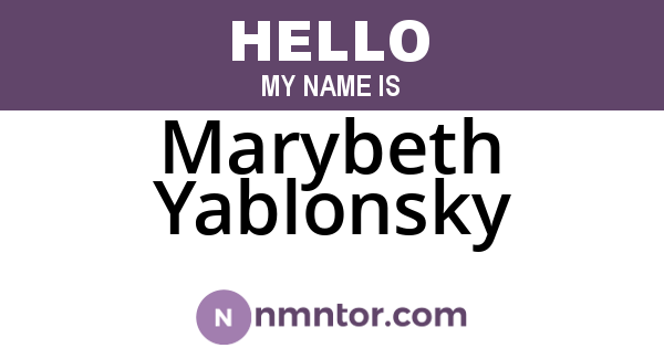 Marybeth Yablonsky