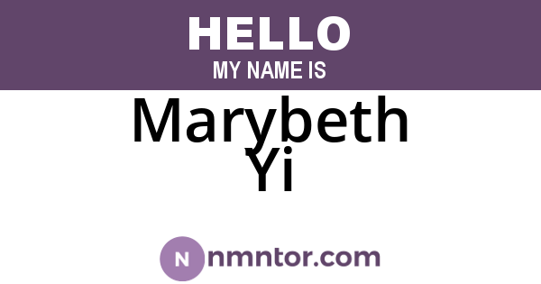 Marybeth Yi
