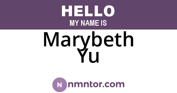 Marybeth Yu