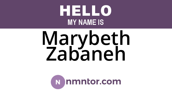 Marybeth Zabaneh