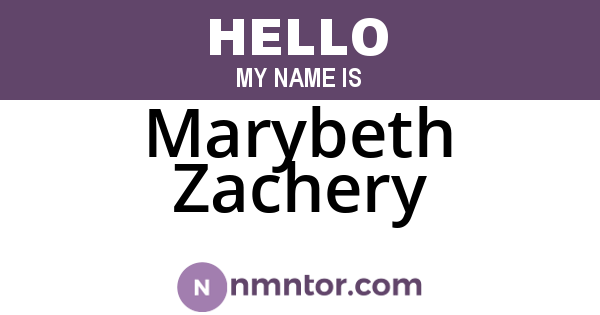 Marybeth Zachery