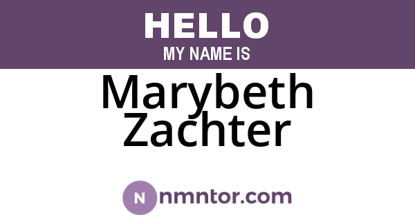 Marybeth Zachter
