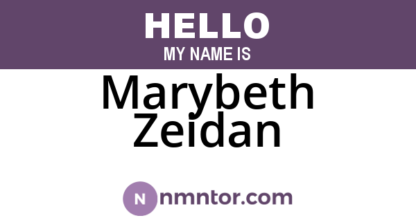 Marybeth Zeidan