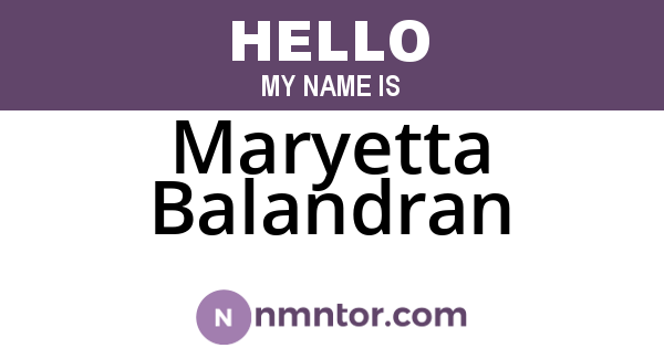 Maryetta Balandran