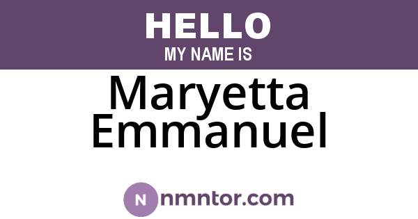 Maryetta Emmanuel
