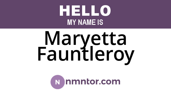 Maryetta Fauntleroy