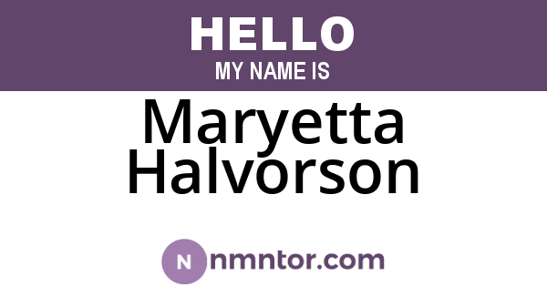 Maryetta Halvorson