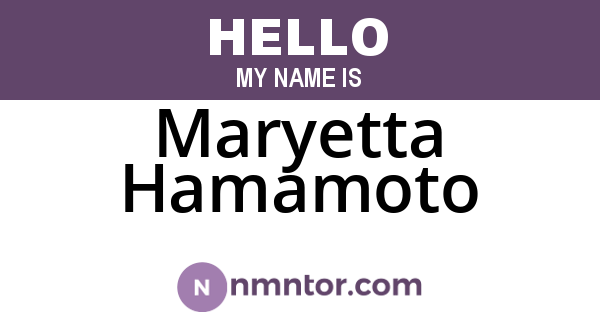Maryetta Hamamoto