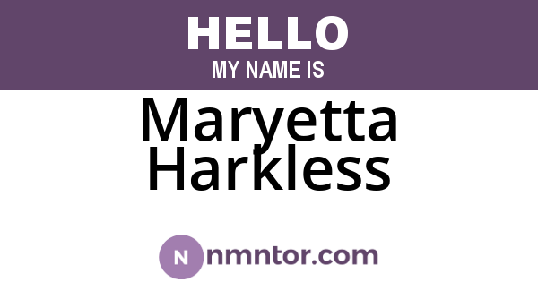 Maryetta Harkless
