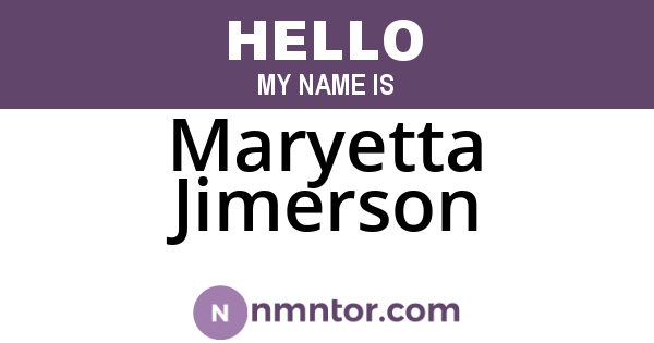Maryetta Jimerson